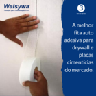 Fita Adesiva Telada Para Drywall Waltape 90m X 48mm 3 Unidades