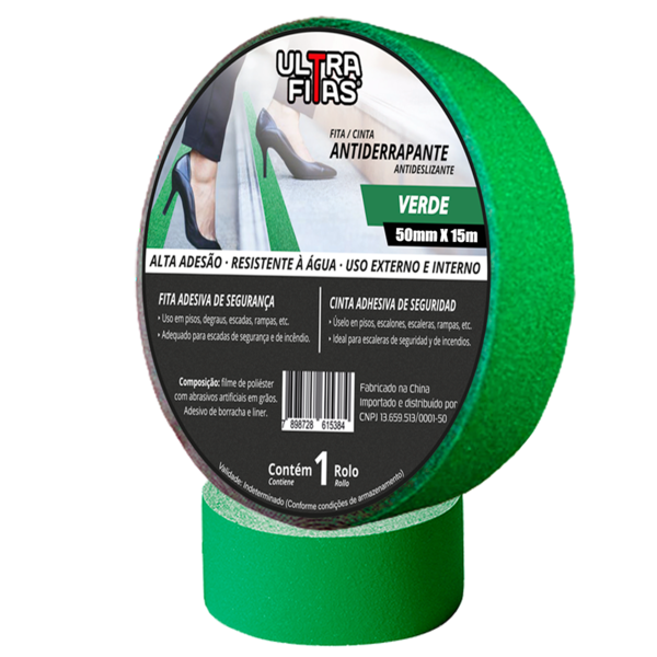 Fita Antiderrapante 50 Mm X 15 Metros - Verde