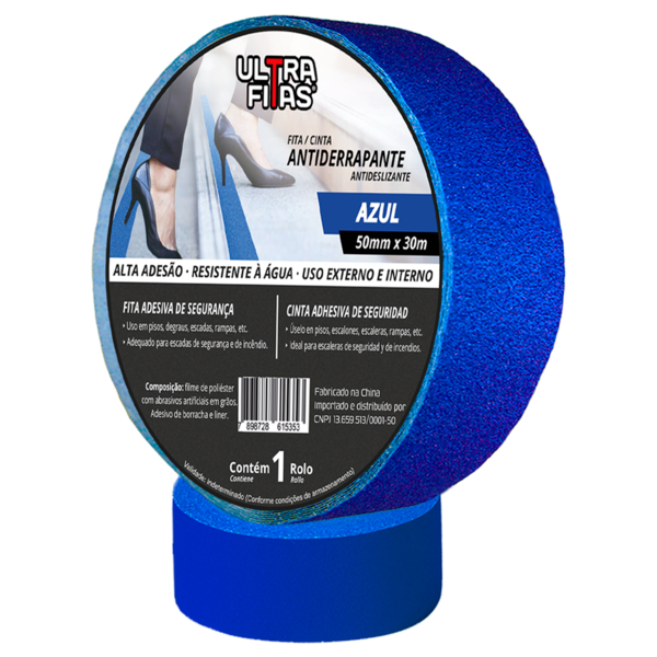 Fita Antiderrapante 50 Mm X 30 Metros - Azul