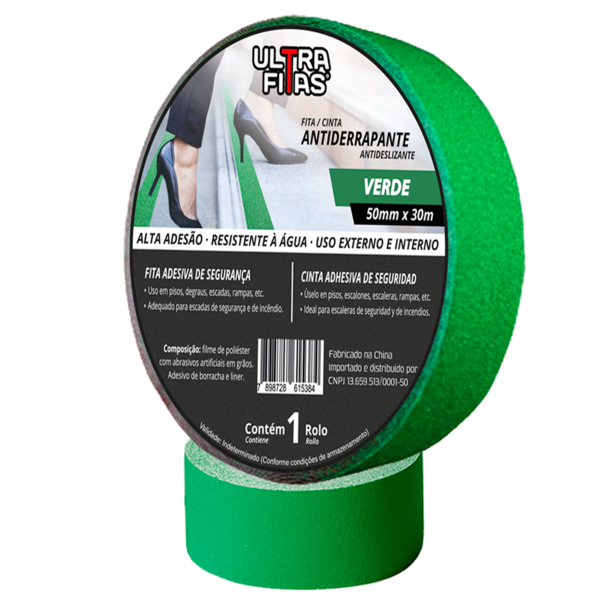 Fita Antiderrapante 50 Mm X 30 Metros - Verde