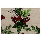 Fita Aramada Natal Tecido Linho Decorado Azevinho E Berries 6