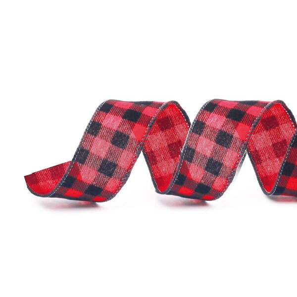 Fita Aramada Xadrez Vermelho E Preto 6 3cm X 9 14m - 01 Unida