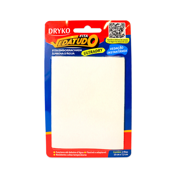 Fita Asfáltica Autoadesiva 7,5cmx10cm Vedatudo Ultradry Branco Dryko 2 Unidades