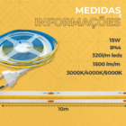 Fita Cob De Led 320led 10m Ligação Direta Na Rede 110v Branco