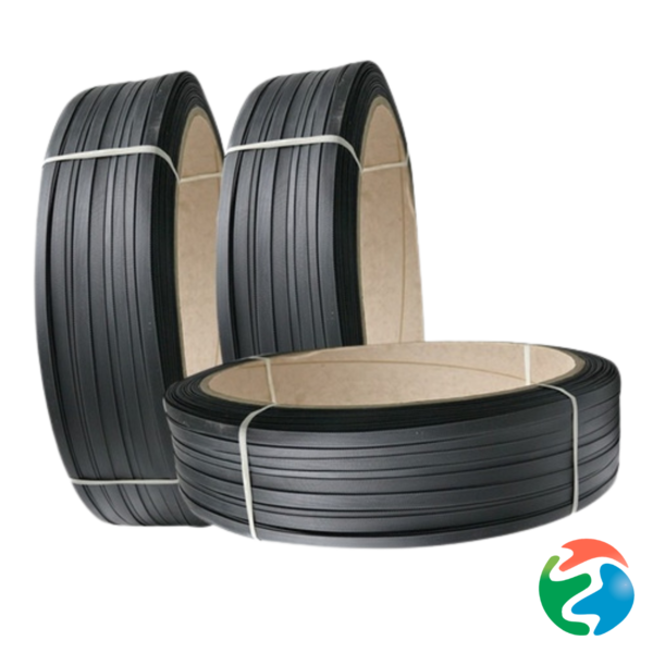 Fita De Arquear Plástica 3 Rolos Pp Preta 13 Mm