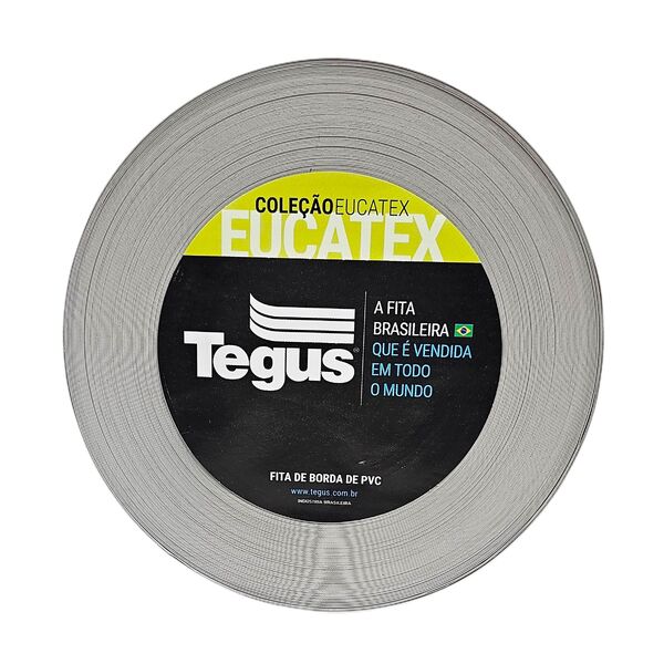 Fita de Borda de Plástico PVC M01 Cinza 22mm Rolo com 10m Eucatex