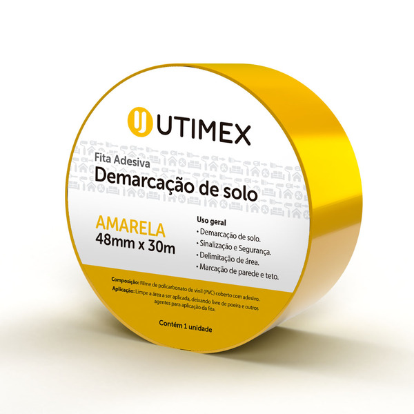 Fita De Demarcação Amarela 48mm X 30m