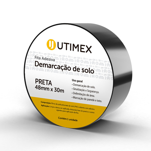 Fita De Demarcação Preta 48mm X 30m