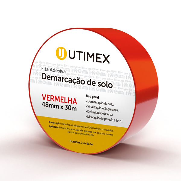 Fita De Demarcação Vermelha 48mm X 30m