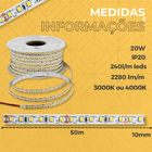 Fita De Led 240leds/m 20w Nordecor Rolo 50 Metros 12v Ip20 Br