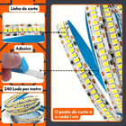 Fita De Led 5m 240led/m Ip20 12v Âmbar 2500k Para Sanca