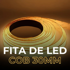 Fita De Led Cob 30mm 5m 180w 1600 Leds/m P/ Perfil Sanca 12v