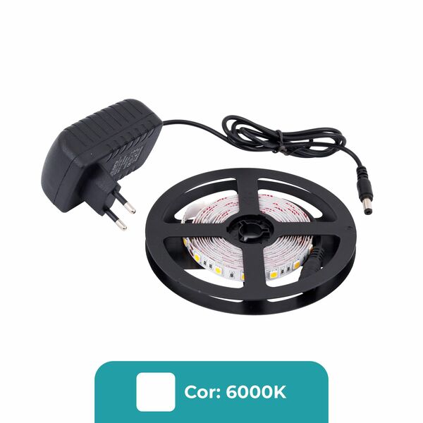 Fita de Led Luz Branca IP20 14,4W 12V Gaya 2,5m