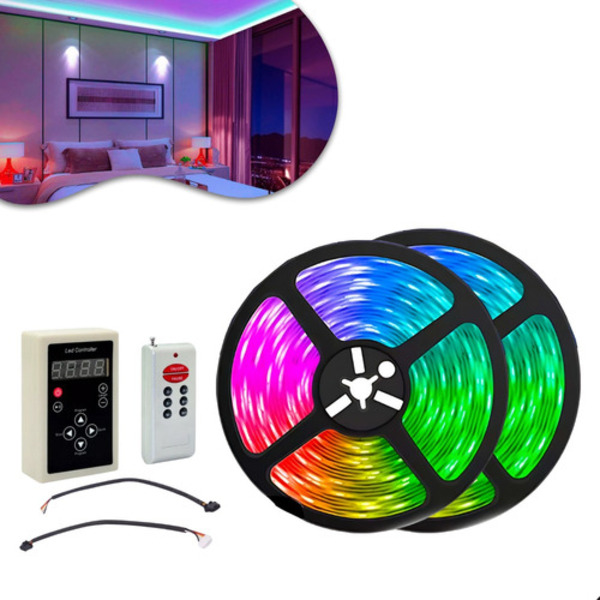 Fita De Led Rgb 5m 120 Leds 133 Efeitos Ip20 Com Controle