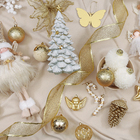 Fita Decorativa de Natal Dourada 3,8cmx9,14m Cromus