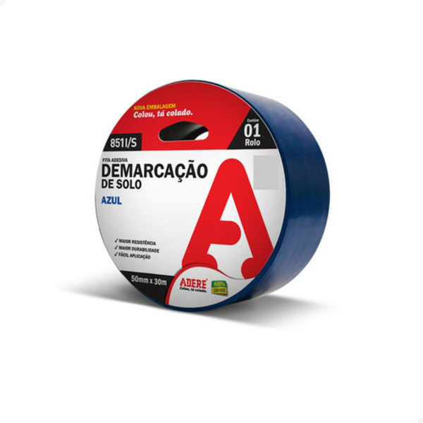 Fita Demarcação De Solo 50mm X 30m Azul - Adere