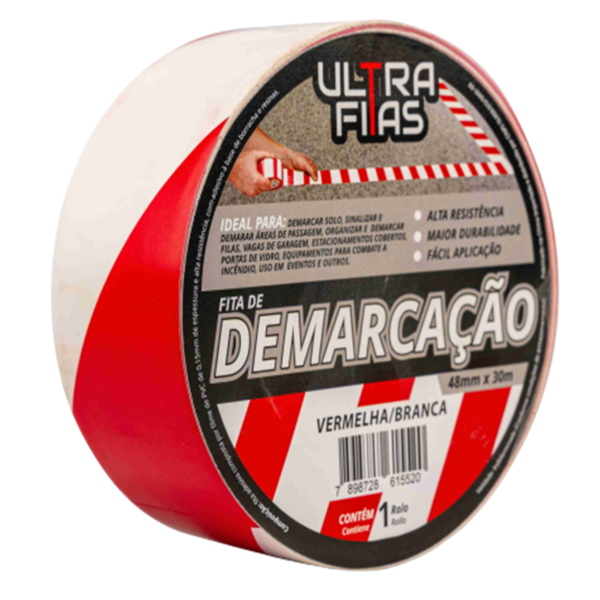 Fita Demarcação De Solo Pvc 48 Mm X 30 Metros - Listrada/zebr