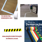 Fita Demarcação Solo Preta - 50mm X 30m - Adere Fita Demarcac