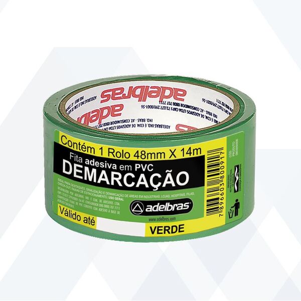 Fita Demarcação Solo Verde 48mm x 14m Adelbras