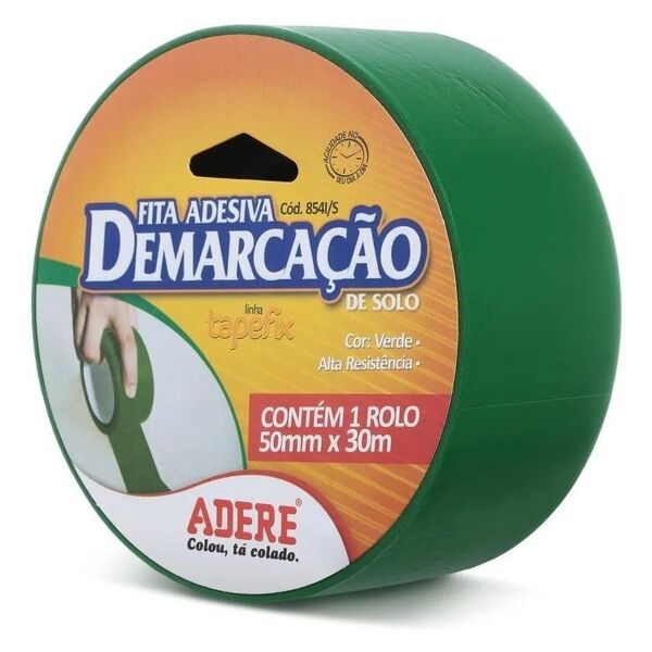 Fita Demarcação Solo Verde - 50mm X 30m - Adere Fita Demarcac