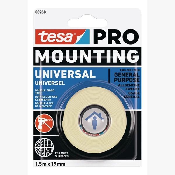 Fita Dupla Face Tesa Pro Mounting Uso Geral 1,5 X 19 Mm