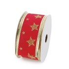 Fita Estrela Vermelho e Ouro 0,05x6,3x9,14cm Cromus