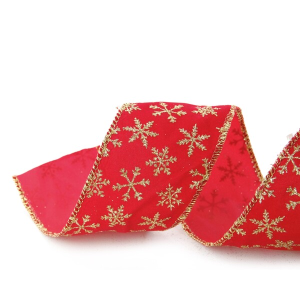 Fita Floco de Neve Vinho e Ouro 0,05x3,8x9,14cm Cromus