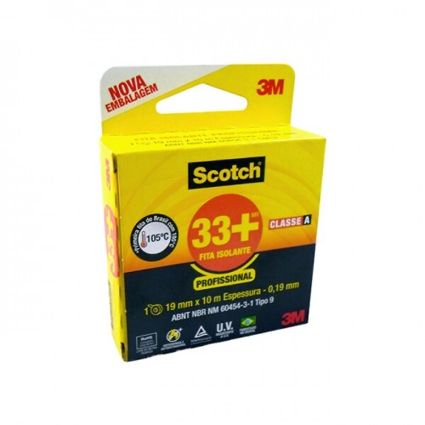 Fita Isolante 33+ Profissional 19mm X 10m  - Scotch  - 12106-1