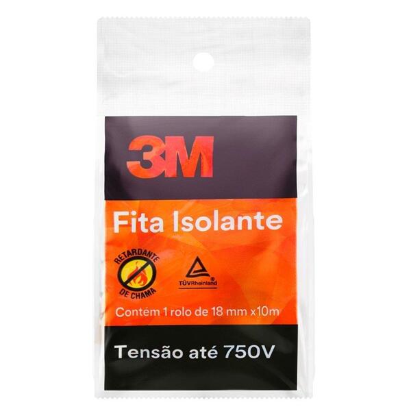 Fita Isolante 3m 18mm X 10m - Embalagem Com 24 Unidades
