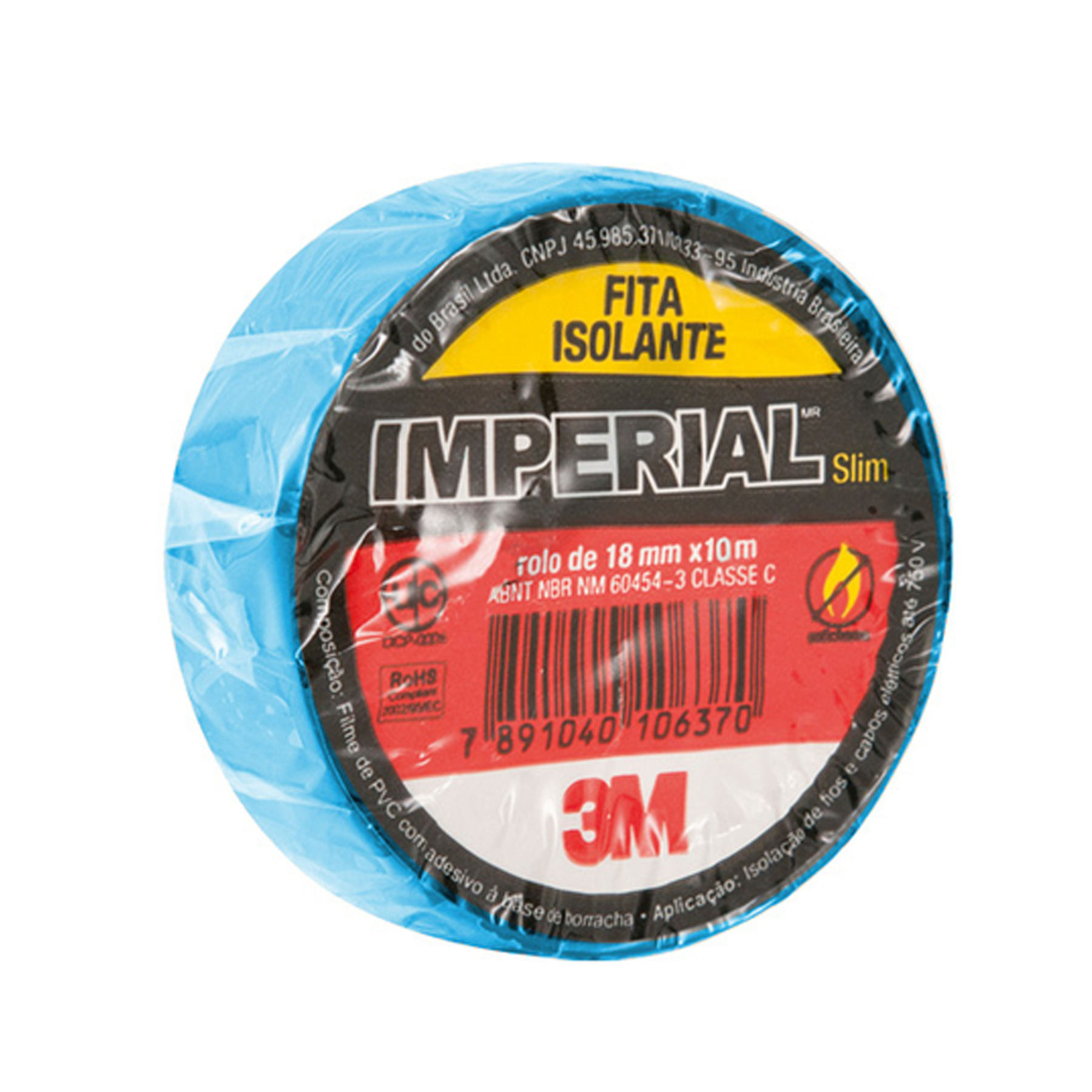 Fita Isolante 3M Imperial Uso Geral Classe C Azul 18mm x 10m x 0