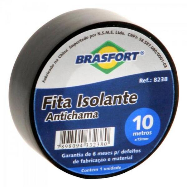 Fita Isolante Antichama Preta 19mm X 10m Brasfort