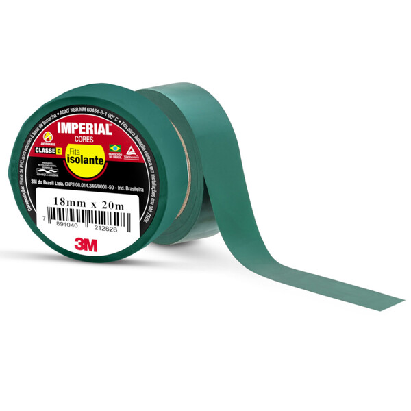 Fita Isolante Imperial 18 Mm 20 Metros Verde