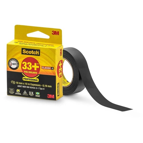 Fita Isolante Profissional 3m 33+ 19mmx10m Scotch
