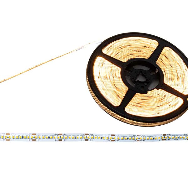 Fita Led 24v 10 Metros Smd2021 17w/m 280leds/m Branco Quente