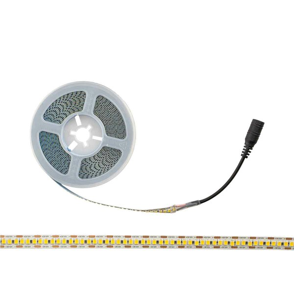 Fita Led 2835 5m 24w/m 2600lm/m 3000k Adesiva C/ Rabicho P4 F