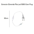 Fita Led 5050 Branco Quente 5 Metros 14w/m Com Conector 127v