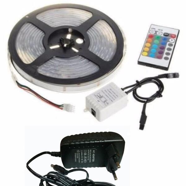 Fita Led 5050 Rgb 300 Leds Rolo 5m+ Controle + Fonte