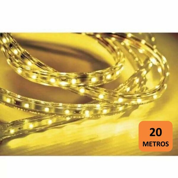 Fita Led 5w 60 Leds/metro 20m 220v Ip67 Taschibra Amarelo
