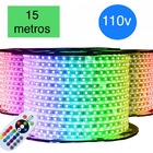 Fita Led Mangueira Chata Rgb Colorida 15 Metros 110v Fonte