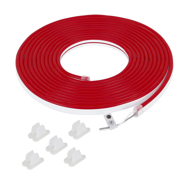 Fita LED Neon Luz Vermelha 5m IP65 12V Corte 2,5cm Gaya