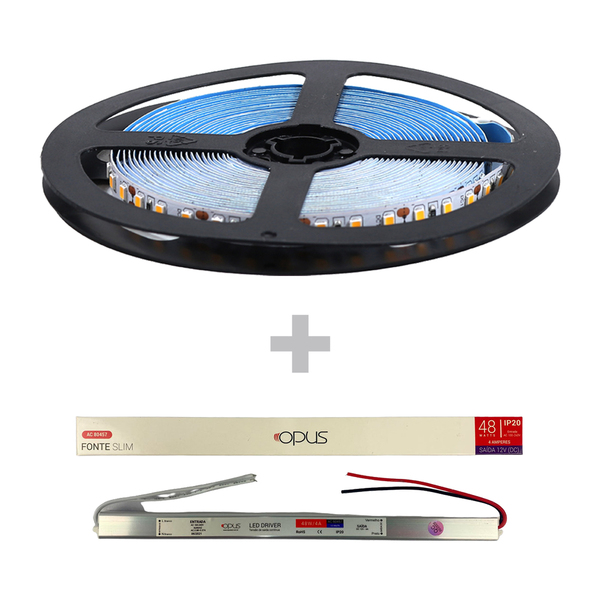 Fita Led Profissional Delis 12v 9,6w/m Ip20 5m 120leds/m 6000
