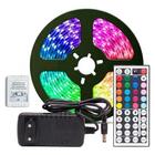 Fita Led Rgb 3528 Rolo 5m Leds Com Fonte Controle Decoração