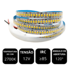 Fita Led Risque 5 Metros 10w/m 240 Leds Branco Quente 2700k