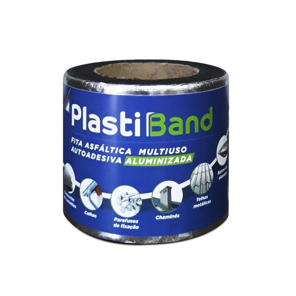 Fita Manta  Multiuso 10cm X 10m Plastiband Prata