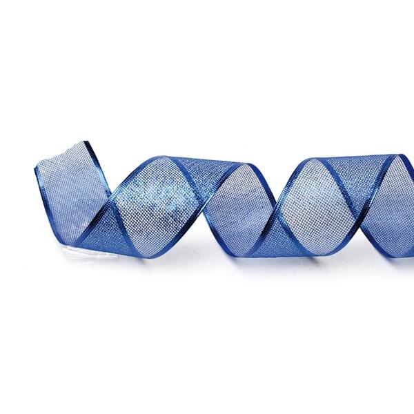 Fita Natalina De Tela Azul Clr 1un 3,80cmx9,14mts 1750126