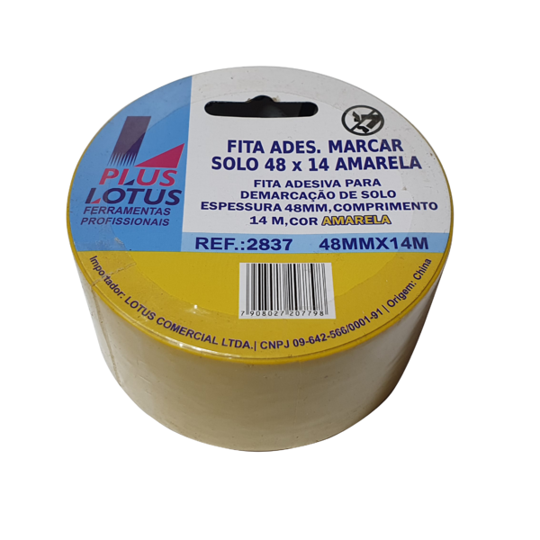 Fita para Demarcação de Solo/Chão 48mm x 14m Amarela