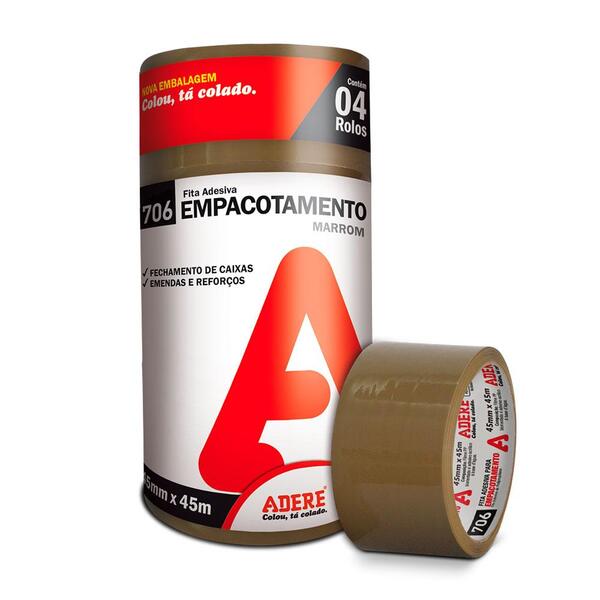 Fita Para Empacotamento Marrom 45mx40mm  4un  Adere