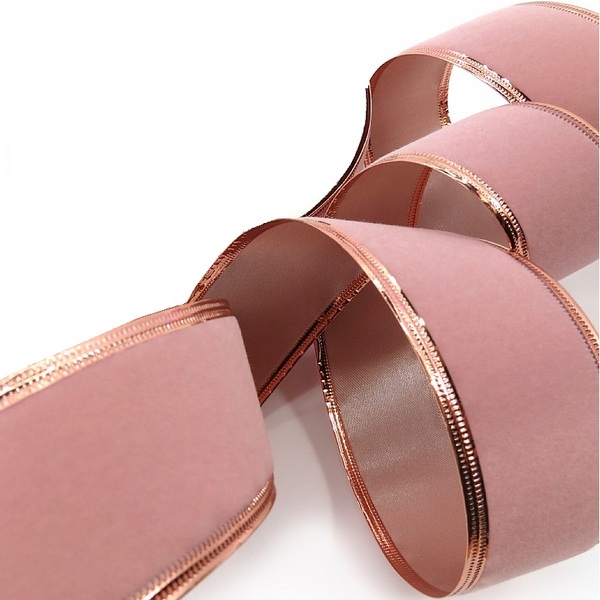 Fita Rosa Veludo Cetim Aramado 7 Metros 6,5cm Natal Presente