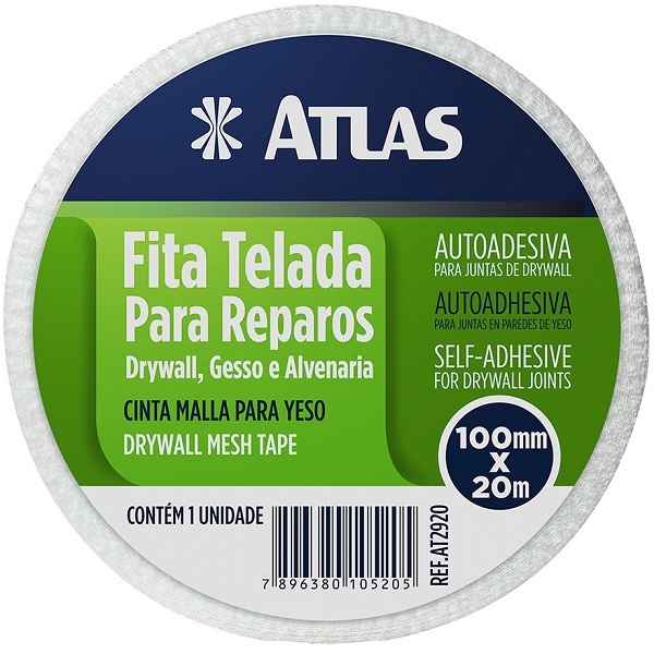 Fita Telada Adesiva Para Drywall Gesso E Alvenaria 100mm X 20
