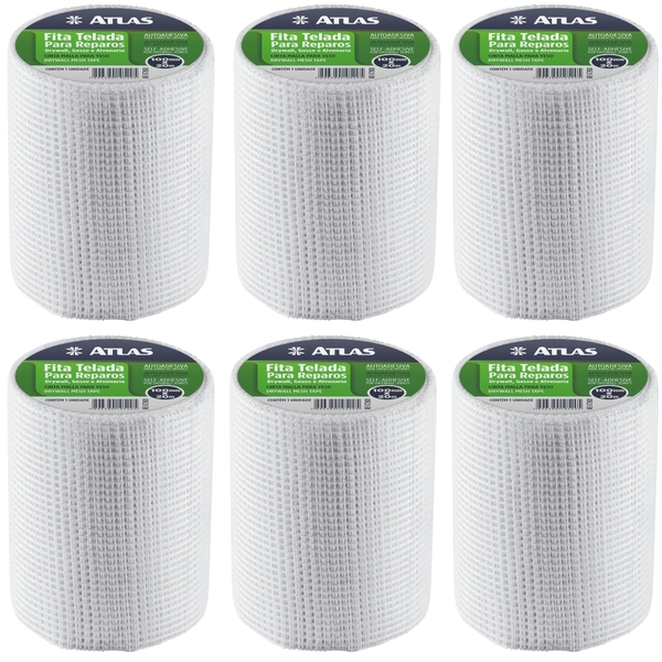 Fita Telada Auto Adesiva Para Reparos 100mm X 20m Gesso Drywa